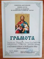 ЕПАРХИЙСКИ КОНКУРС ЗА ВЕЛИКДЕНСКО ЯЙЦЕ НА ТЕМА „ДЕЦАТА И ВЯРАТА” 2022Г - ОУ Христо Ботев - Бургас, Победа